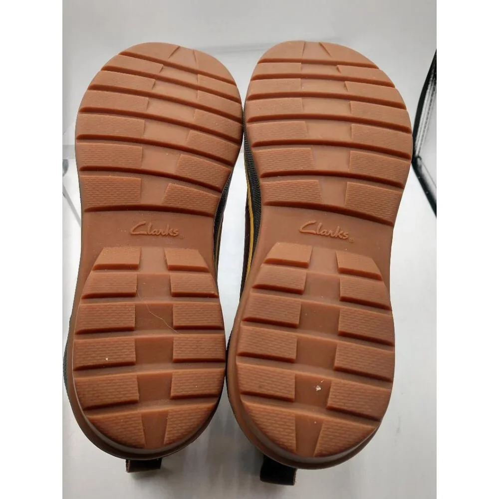 Clarks Womens Muck Outdoor Quilted Ankle Boots Brown & Yellow Size 6.5 M
